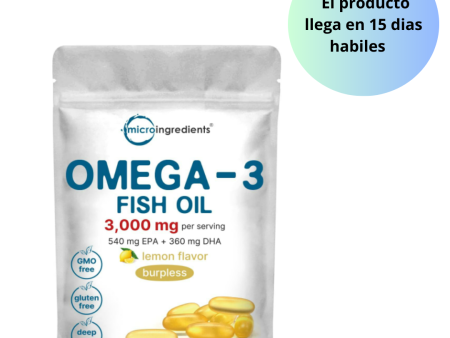 Omega-3 Fish oil 3000mg 540mg EPA + 360mg DHA - 240 capsulas sabor a limon on Sale