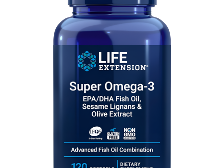 LIFE EXTENSION Super Omega-3 EPA DHA Fish Oil, Sesame Lignans & Olive Extract 120 Softgels Discount