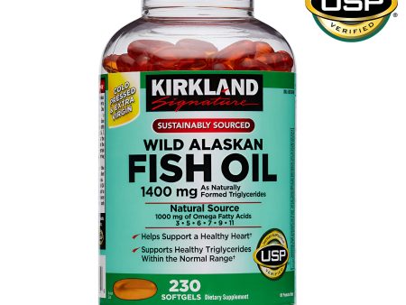 Wild Alaskan Fish Oil 1400 mg.,Kirkland Signature 230 Capsulas de Gel For Discount