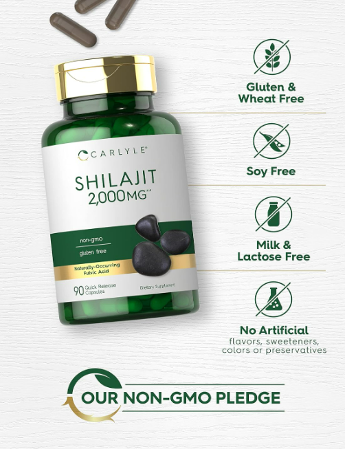 Carlyle  Shilajit 2000mg , 90 cápsulas de liberación rápida Online