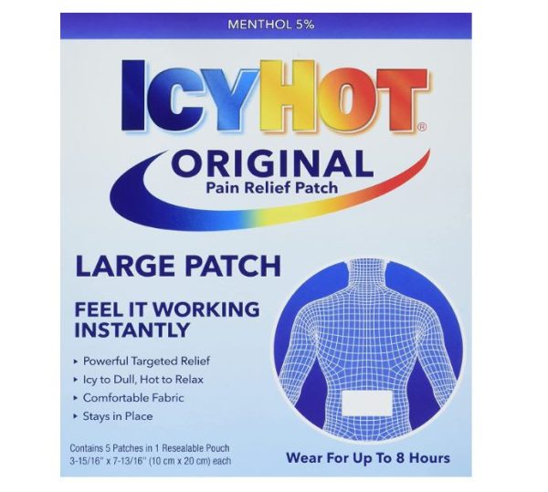 Icy Hot Parche original para aliviar el dolor 5 parches Fashion