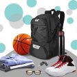 WOLT | Mochila de baloncesto grande con soporte de pelota separado y compartimento para zapatos, ideal para baloncesto, fútbol, voleibol, natación, gimnasio, viajes on Sale