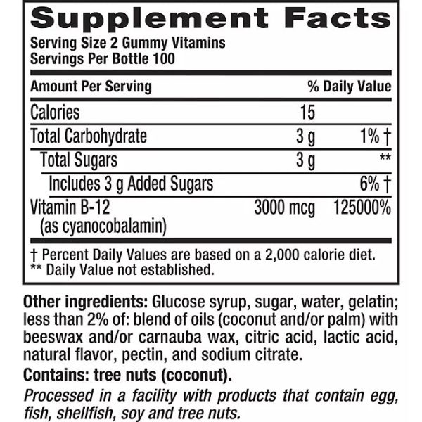 Vitafusion Extra Strength B12 Vitamin Gummies, 3000 mcg, Cherry (200 ct.) Online Sale