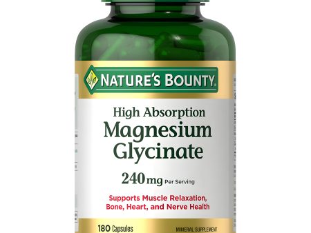 Magnesium Glycinate 240mg , 180 cap Natures Bounty Hot on Sale