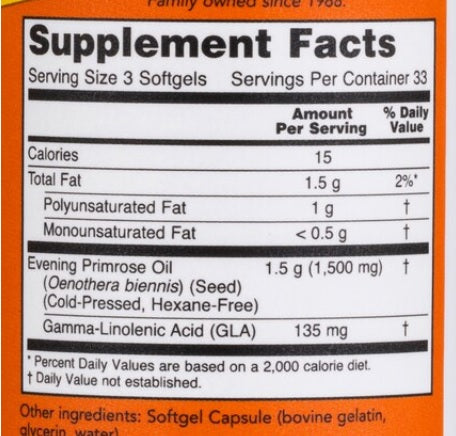 Evening Primrose Oil, 500 mg, 100 Capsulas - Now For Sale