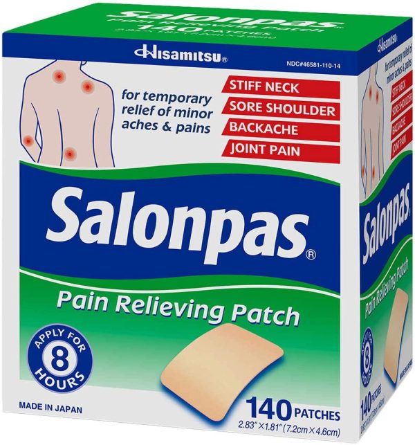 Salonpas Parches para el dolor - Alivia por 8 horas - 140 Parches. For Sale