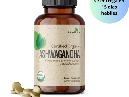 Futurebiotics Ashwagandha orgánica  hierba adaptogénica de apoyo al estrés y energía, sin OMG, 100 Tabletas Online