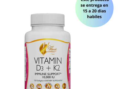 Vitamina D3 + K2 10,000 IU - 120 capsulas For Sale