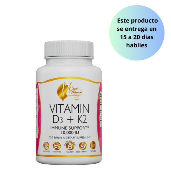 Vitamina D3 + K2 10,000 IU - 120 capsulas For Sale