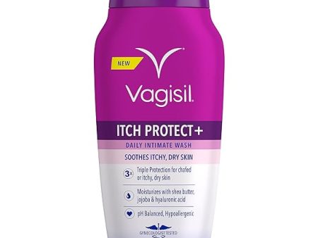 Vagisil Lavado femenino para la higiene del área íntima y la picazón, piel seca, Itch Protect+ Crme Wash, pH equilibrado y probado por ginecólogos, 12 onzas Online