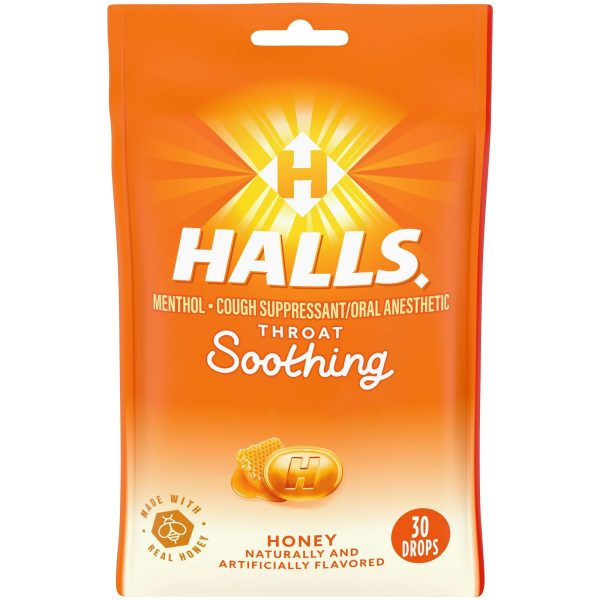 HALLS Pastillas para la Tos con Miel para Aliviar la Garganta 30 caramelos Fashion