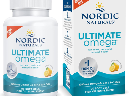 Nordic Naturals Ultimate Omega, sabor a limón, 1280 mg de Omega-3, suplemento de aceite de pescado Omega-3 de alta potencia con EPA y DHA, sin OMG - CAPSULAS EN GEL Hot on Sale