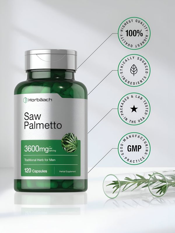 SAW PALMETTO EXTRACTO 3600MG  120 CAPSULES - HORBAACH Online Sale