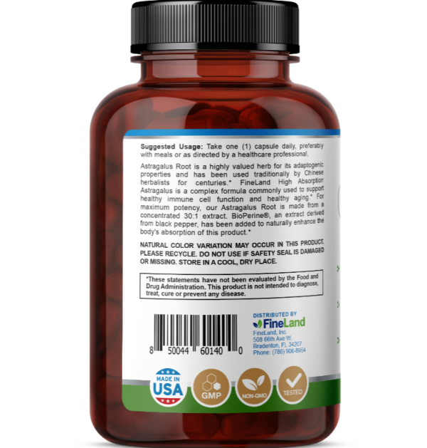 Astragalus 30:1 extract + bioperine FineLand - 180 capsulas Online Hot Sale