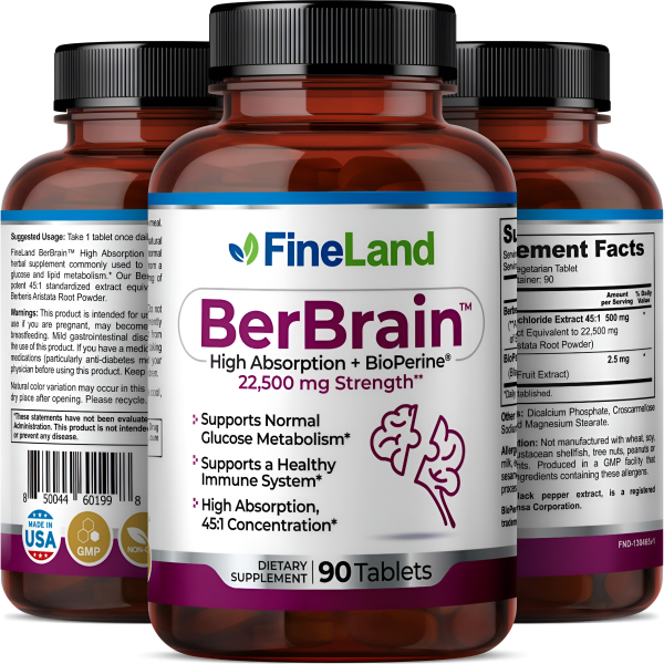 Berbrain 22,500mg - Fineland , 90 tabletas Sale