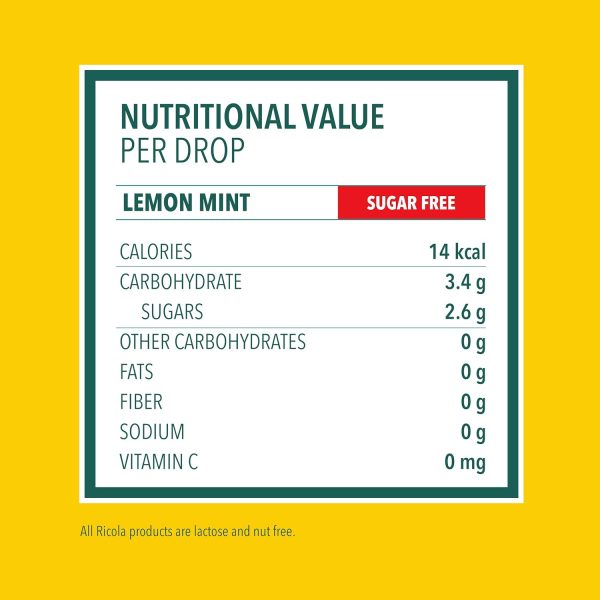 Ricola Gotas supresoras de la tos de hierbas sin azúcar y menta y limón, bolsa de 105 unidades For Cheap