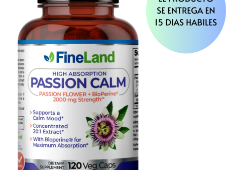 Passion Calm , Passion flower + Bioperine 2000mg - Fineland , 120 capsulas Sale