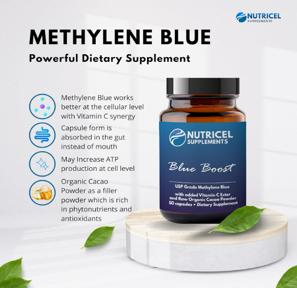 Nutricell Supplements, Blue Boost USP grade methylene blue- 50 cap Sale