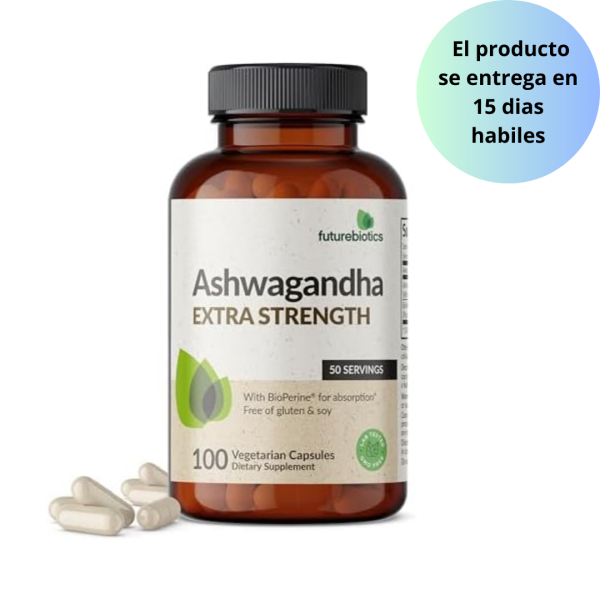 Futurebiotics Ashwagandha - Soporte extra fuerte para el estrés y el estado de ánimo con BioPerine - Fórmula sin OMG, 100 cápsulas vegetarianas Cheap