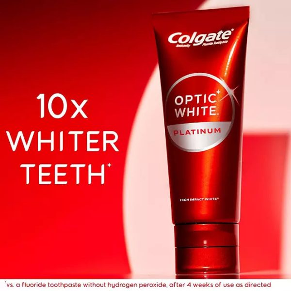 Colgate Optic White Platinum 10x blanqueador de dientes, 3.5% peróxido de hidrógeno - 116g Cheap