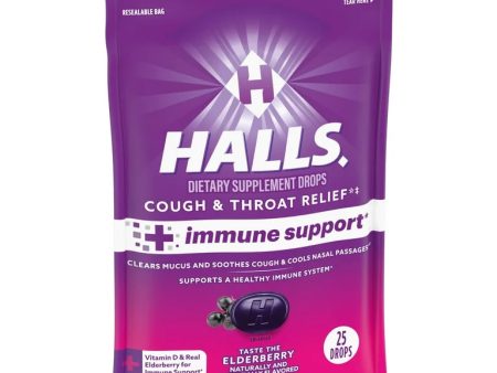 HALLS Immune support , alivio de tos 25 caramelos - Sabor sauco Sale