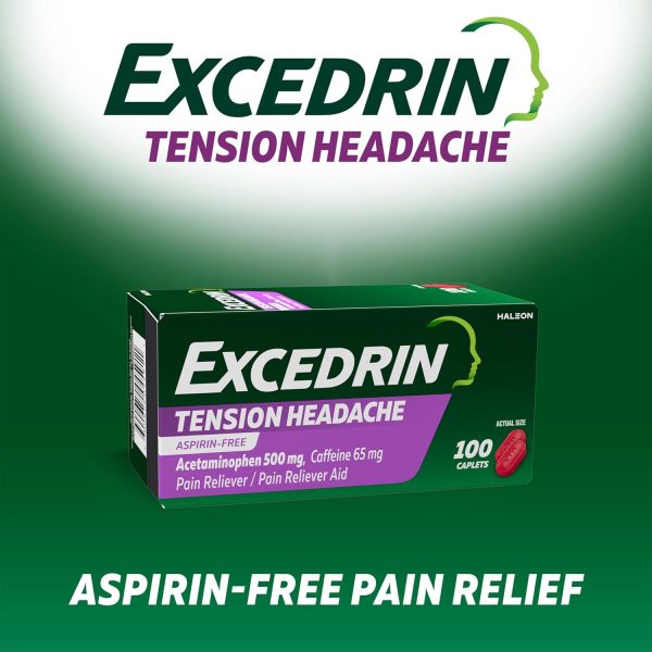 Excedrin Tension Headache- Aspirin free, acetaminophen 500mg y Cafeína 65mg - 100 tabletas Fashion