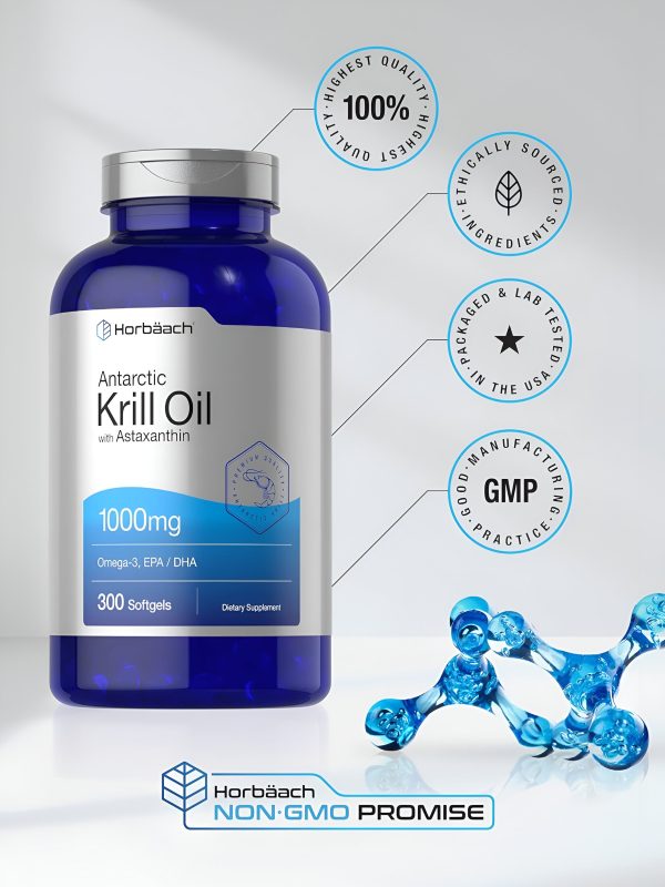 Krill Oil 1000mg , 300 capsulas - Horbaach Hot on Sale