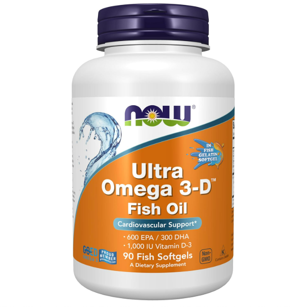 Now Ultra Omega 3- D fish oil 600EPA 300DHA (1000IU D3) - 90 capsulas on Sale