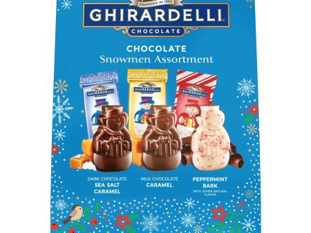 Ghirardelli Chocolate Snowman Assortment 425.3g - Dark chocolate sea salt caramel, milk chocolate caramel, peppermint bark with other natural flavor Hot on Sale