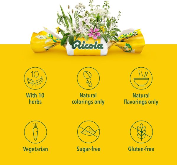 Ricola Gotas supresoras de la tos de hierbas sin azúcar y menta y limón, bolsa de 105 unidades For Cheap