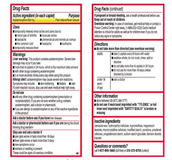 Tylenol 8 HR Arthritis 650 mg , 290 capsulas on Sale