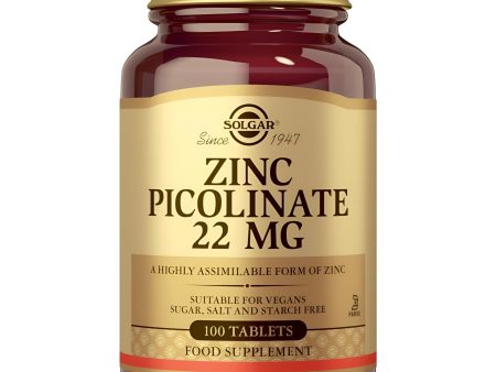 Solgar, Picolinato de zinc 22mg, 100 tabletas Fashion