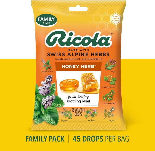 Ricola Honey Herb 45 caramelos para la tos - Alivio calmante de gran sabor. Cheap