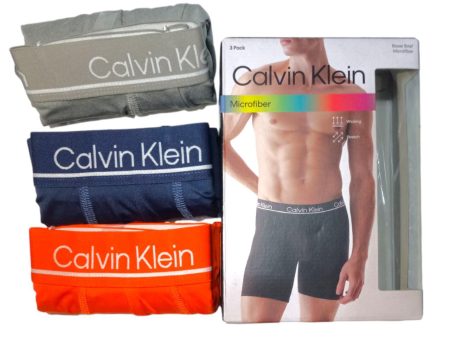 Pack 3 calzoncillos Calvin klein tipo boxer para hombre - Microfibra talla L For Sale