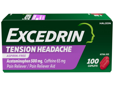 Excedrin Tension Headache- Aspirin free, acetaminophen 500mg y Cafeína 65mg - 100 tabletas Fashion