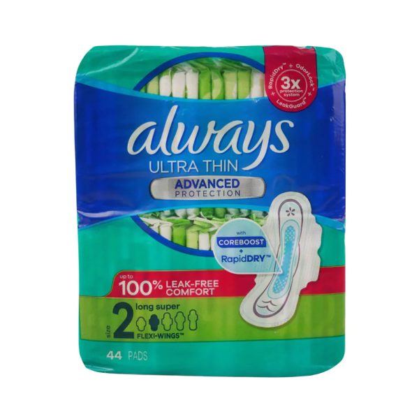 Always Toallas femeninas ultra finas talla 1 de absorción regular, sin alas, sin perfume, 44 unidades Supply