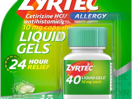 Zyrtec, Geles líquidos contra alergia, alivio por 24 horas, 40 unidades Fashion