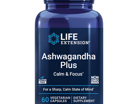 Life Extension Ashwagandha Plus Calm & Focus 60 caps veg. Hot on Sale