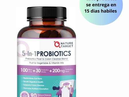 NATURE TARGET Probióticos salud digestiva 100 mil millones  90 capsulas Sale