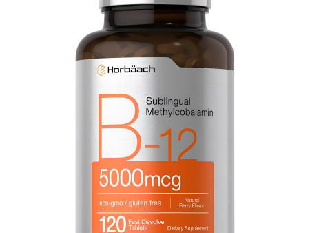 B-12 5000mcg , 120 tabletas disolventes - Horbaach Online now