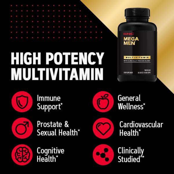 GNC Mega Men Multivitaminico  para hombres, 180 Tabletas For Discount