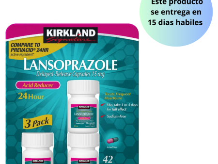 Kirkland Signature Lansoprazole 15 mg. Acid Reducer, 42 Cápsulas PACK 3 FRASCOS For Sale