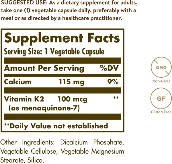 Solgar, Vitamina K2- MK7 100 mcg, 50 cápsulas vegetales Online