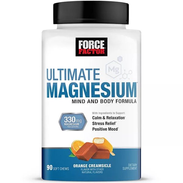 Force Factor Ultimate Magnesium 330 mg Masticables blandos, sabor a crema de naranja, 90 unidades Online Hot Sale