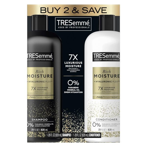 TRESemmé Champú y acondicionador Rich Moisture Pack de 2 para cabello seco formulado con vitamina E y biotina, 828ml Online now