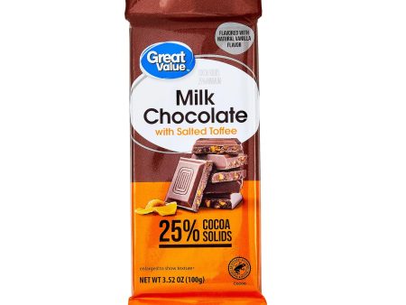 Great Value Chocolate con Leche con Barra de Caramelo Salado, 100g Hot on Sale