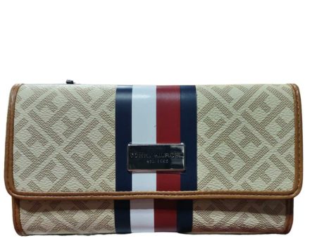 Billetera para mujer de cuero color beige - Tommy Hilfiger Fashion