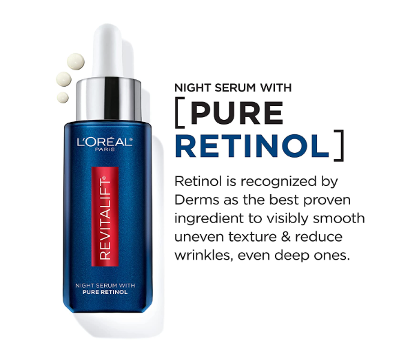 L Oreal Paris Suero de retinol para cara, suero nocturno 0.3% - 30ml Online now