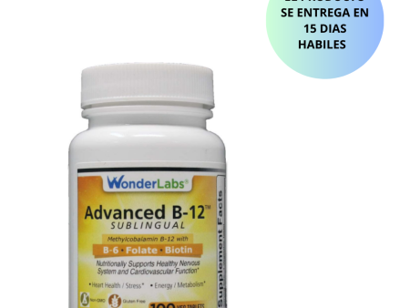 WonderLabs , Vitamina B12 sublingual (1000 mcg), B6 (5 mg), ácido fólico (400 mcg) y biotina (25 mcg) - 100 tabletas Online now