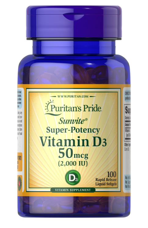 Puritan s Pride Vitamin D3 2000 IU, 100 capsulas Online